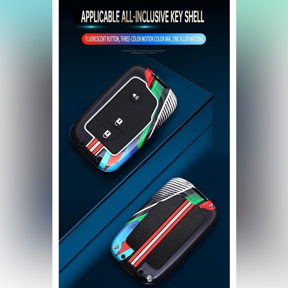 Kunio | NIB sporty Lexus Zinc Alloy Frame Luminous Effect Key Cover w/keychain - Picture 9 of 16